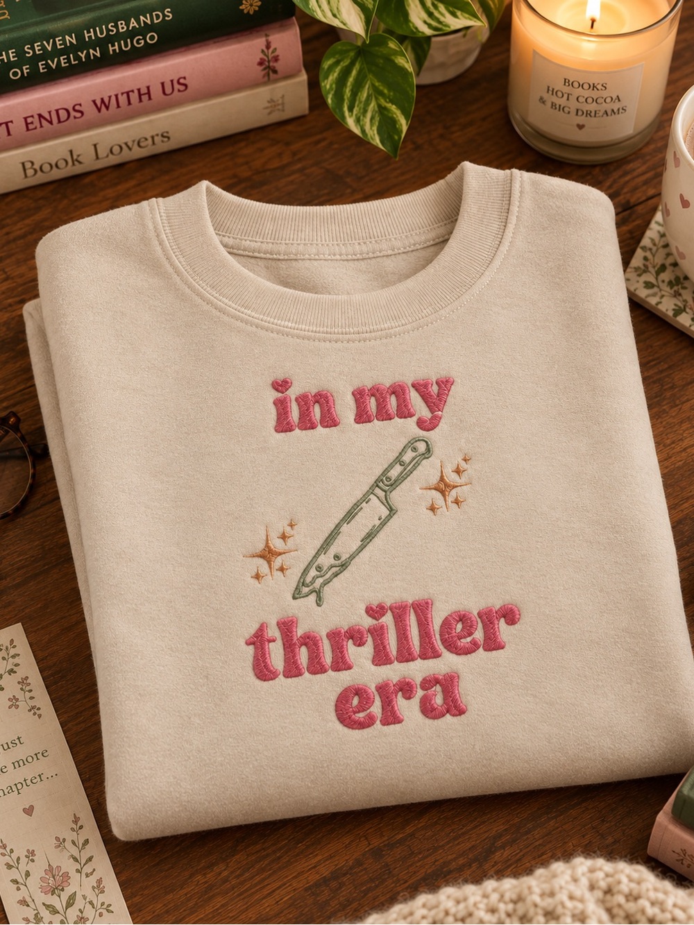In My Thriller Era Embroidered Crewneck